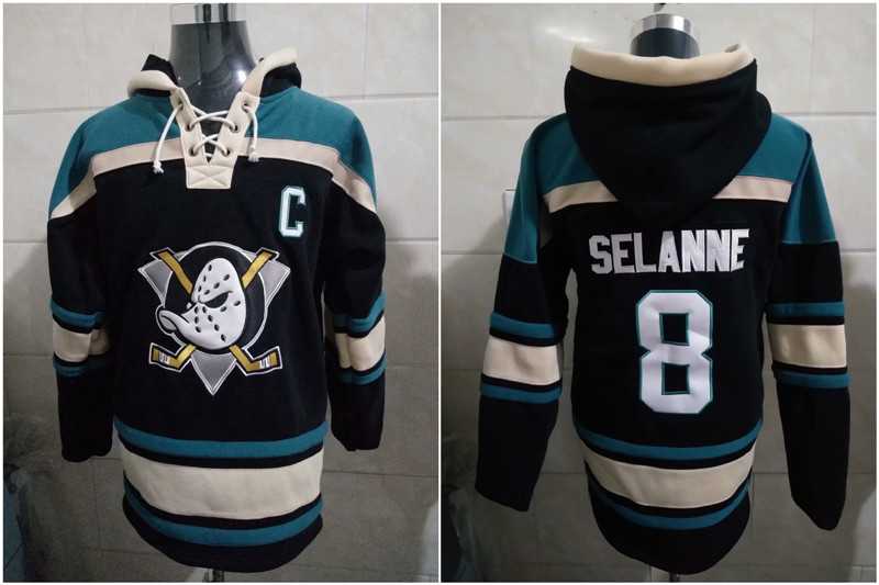 Anaheim Ducks 8 Teemu Selanne Black All Stitched Pullover Hoodie,We sell and wholesale Anaheim Ducks 8 Teemu Selanne Black All Stitched Pullover Hoodie on line form chian!